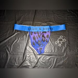 Skull and Bones Men's Blue Animal print Thong underwear Size L